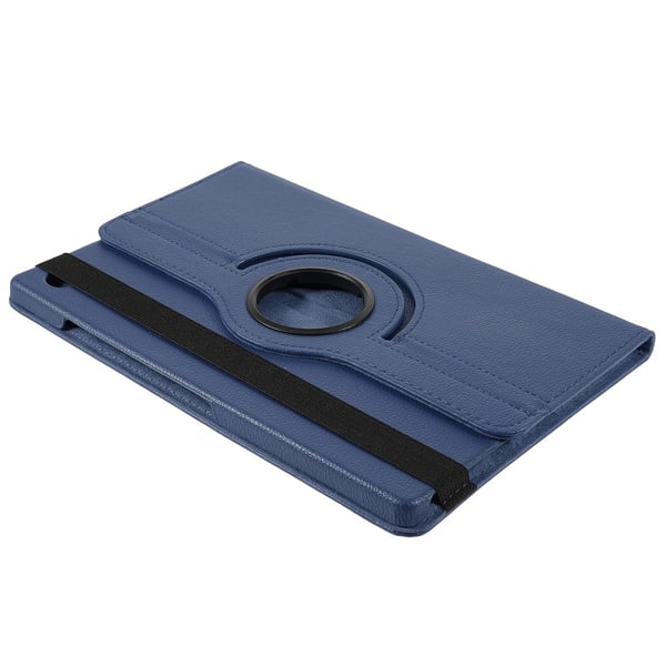 SKALO Samsung Tab A8 10.5 (2021/2022) 360 Litchi Flip Cover - Mørkeblå
