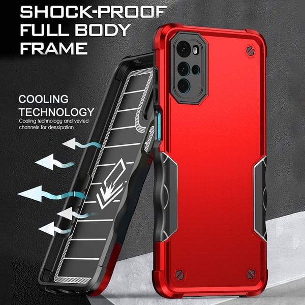 SKALO Motorola Moto G22 Shockproof Armor Hybrid Cover - Turkis