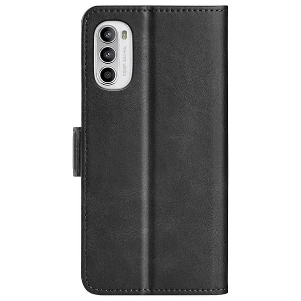 SKALO Motorola Moto G52 Premium Wallet Flip Cover - Sort