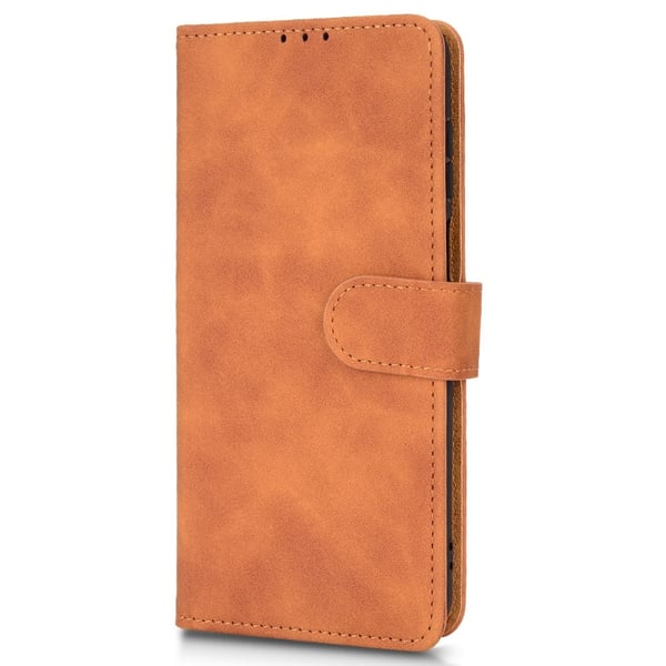 SKALO Motorola Moto G52 Matt PU-læderpungetui - Brun