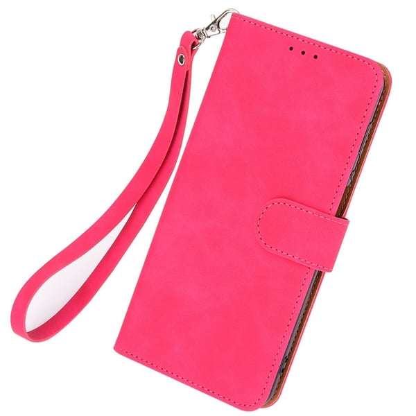 SKALO Motorola Moto G52 Matt PU-læderpungetui - Cerise
