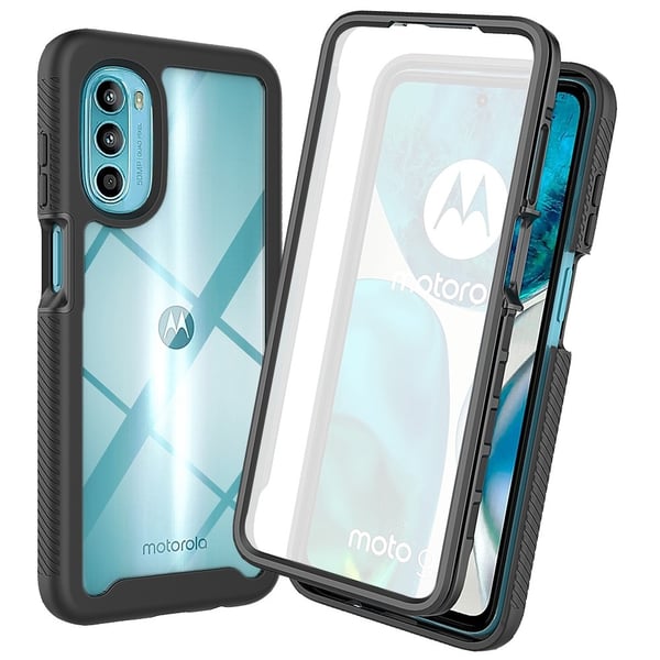 SKALO Motorola Moto G52 Stødsikker Clear Hybrid Cover - Sort