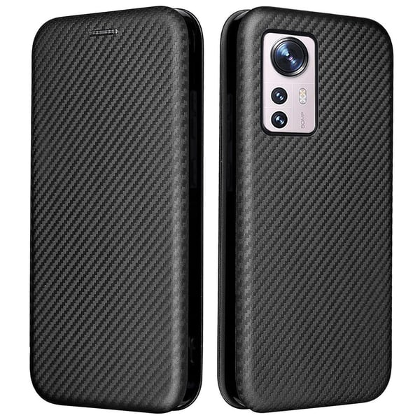 SKALO Xiaomi 12 Pro Carbon Fiber Pungetui - Sort