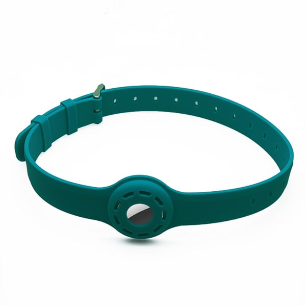 SKALO AirTag Hållare Silikon Husdjur Halsband - Grön
