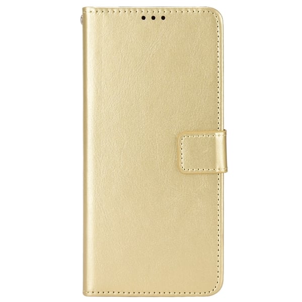 SKALO Motorola Moto G62 5G Crazy Horse Pungetui PU læder - Guld