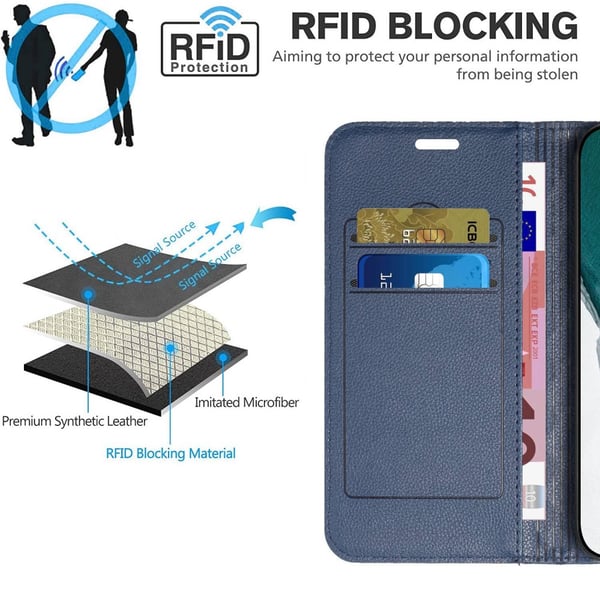 SKALO Xiaomi Redmi 10C Rhombus Litchi Flip Cover - Blå