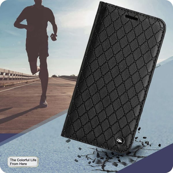 SKALO Xiaomi Redmi 10C Rhombus Litchi Flip Cover - Sort