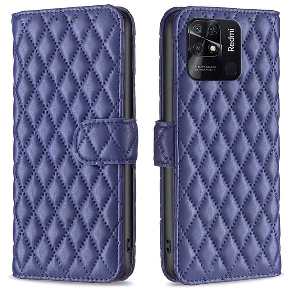 SKALO Xiaomi Redmi 10C BINFEN COLOR Tikattu Lompakko - Sininen