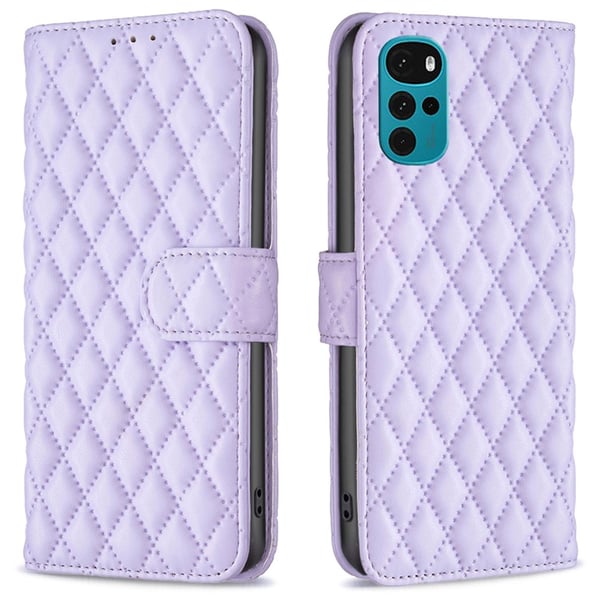 SKALO Motorola Moto G22 BINFEN COLOR Quiltet Pung - Lilla