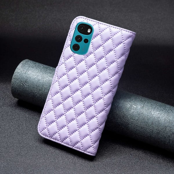 SKALO Motorola Moto G22 BINFEN COLOR Quiltet Pung - Lilla