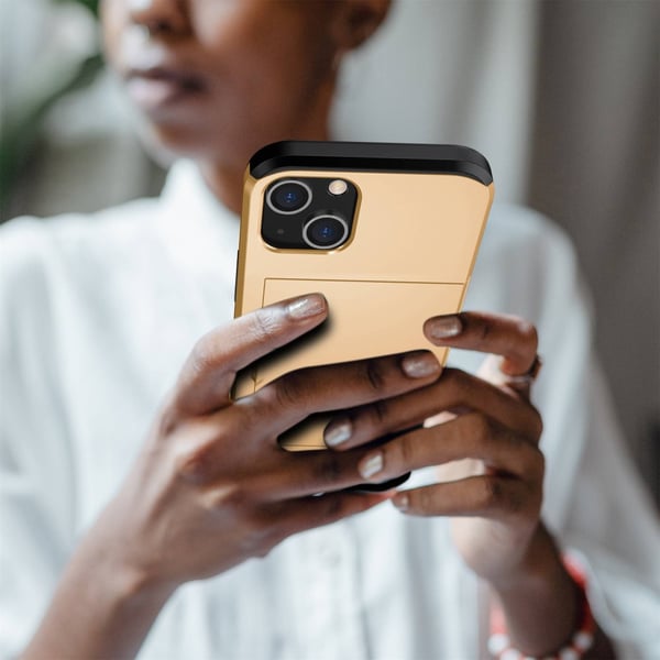 SKALO iPhone 14 Armor Cover kortholder - Guld