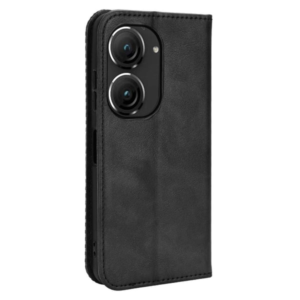 SKALO Asus Zenfone 9 5G Premium Pungetui med prægning - Sort