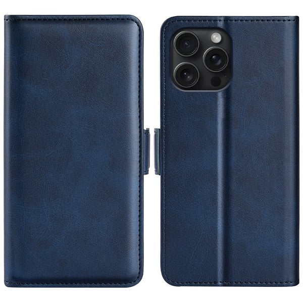 SKALO iPhone 16 Pro Max Premium Wallet Flip Cover - Blå