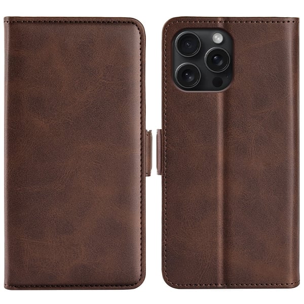 SKALO iPhone 16 Pro Max Premium Wallet Flip Cover - Brun SKALO iPhone 16 Pro Max Premium Wallet Flip Cover - Brun