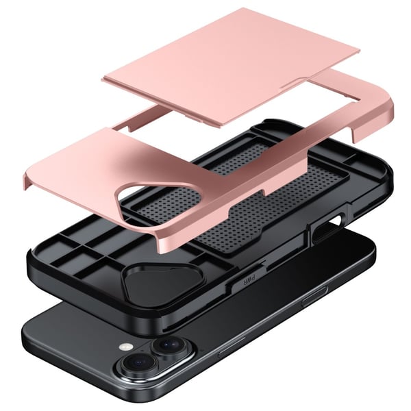 SKALO iPhone 16 Armor Cover kortholder - Sort