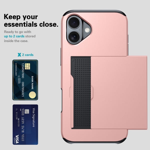 SKALO iPhone 16 Plus Armor Cover kortholder - Grøn