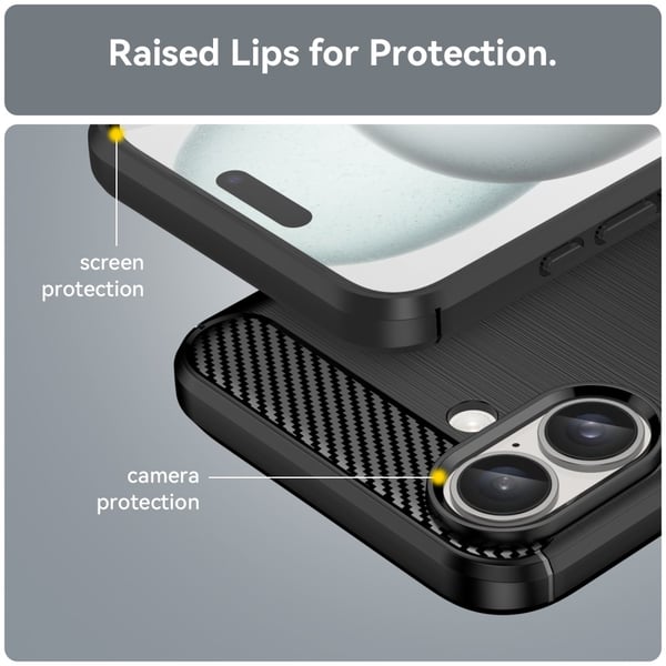 SKALO iPhone 16 Plus Armor Carbon Stødsikker TPU-cover