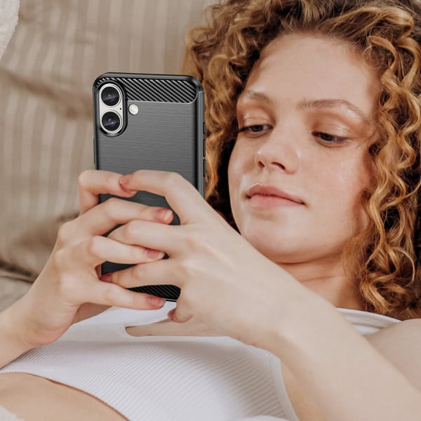 SKALO iPhone 16 Plus Armor Carbon Stødsikker TPU-cover