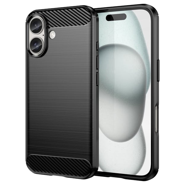 SKALO iPhone 16 Armor Carbon Stødsikker TPU-cover