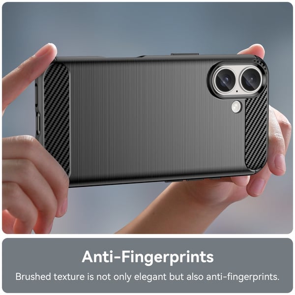 SKALO iPhone 16 Armor Carbon Stødsikker TPU-cover