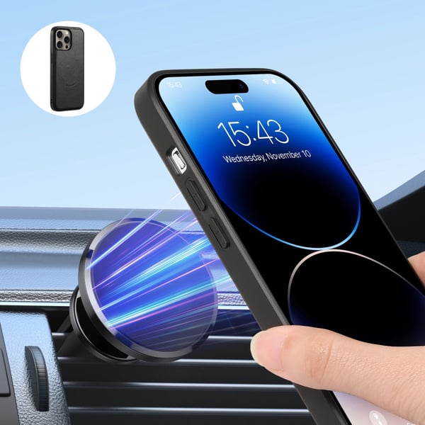 DENIOR iPhone 16 Pro Max D12 Cover+Pung - Sort