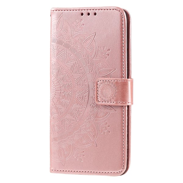 SKALO Motorola Edge 50 Fusion Mandala Flip Cover - Rosa guld