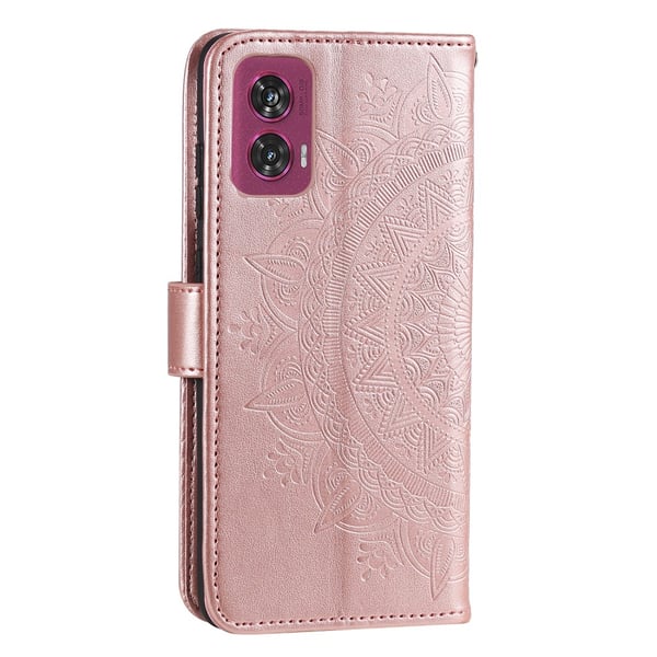 SKALO Motorola Edge 50 Fusion Mandala Flip Cover - Rosa guld