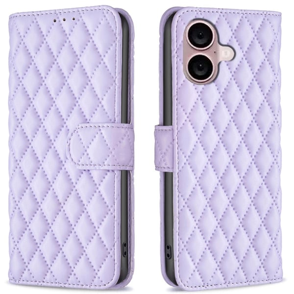 SKALO iPhone 16 Plus BINFEN COLOR Quiltet Pung - Lilla