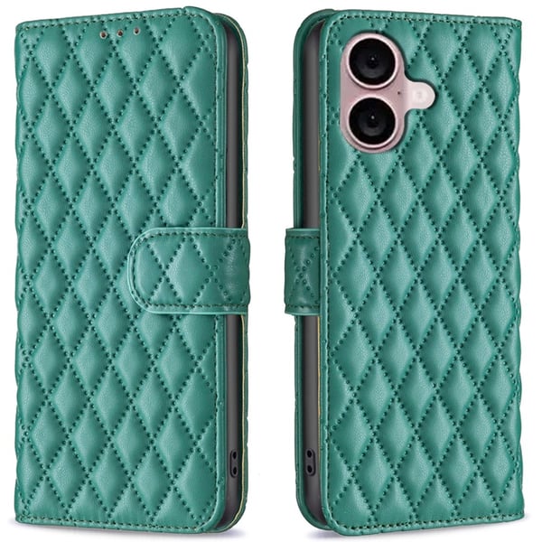 SKALO iPhone 16 BINFEN COLOR Tikattu Lompakko - Vihreä
