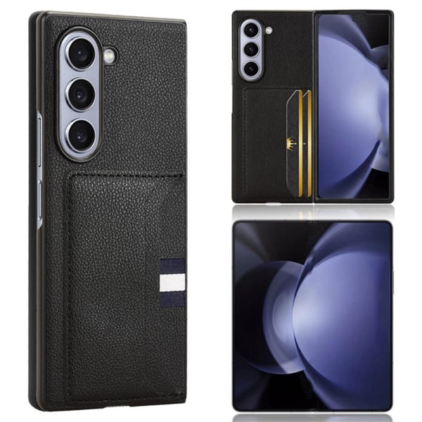 SKALO Samsung Z Fold6 PU-læder Kortholder Cover - Sort