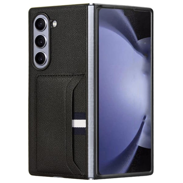 SKALO Samsung Z Fold6 PU-læder Kortholder Cover - Sort