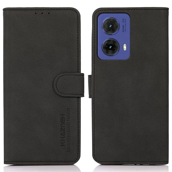 SKALO Motorola Moto G85 5G KHAZNEH Pungetui i PU-læder - Sort