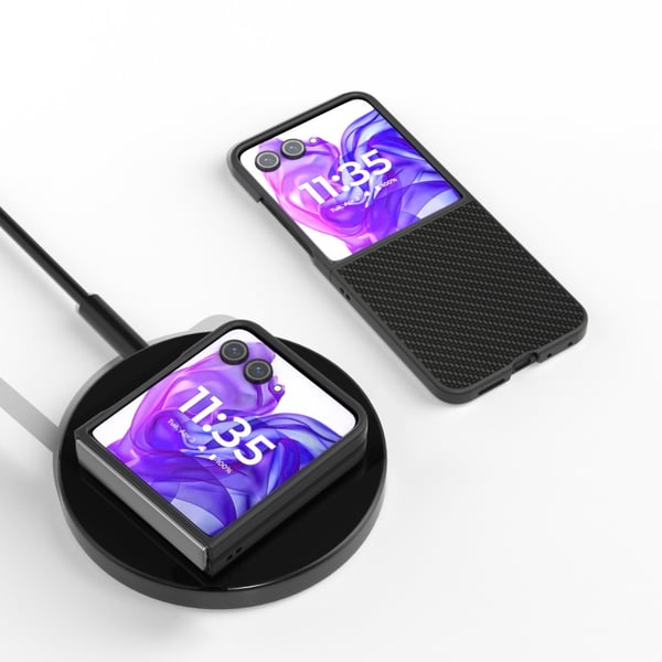 Motorola Razr 50 Ultra 5G SKALO ABEEL Carbon Fiber Cover - Sort