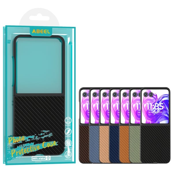 Motorola Razr 50 Ultra 5G SKALO ABEEL Carbon Fiber Cover - Sort