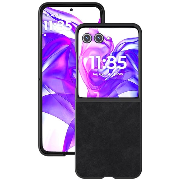 SKALO Motorola Razr 50 Ultra 5G ABEEL PU læder Fold Cover - Sort