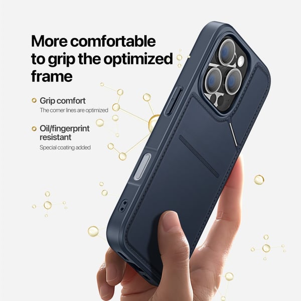DUX DUCIS iPhone 16 Pro Rafi II Series Cover med Kortholder - Blå