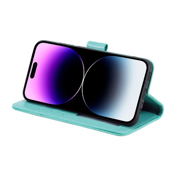 SKALO iPhone 16 Plus Mandala Flip Cover - Turkis