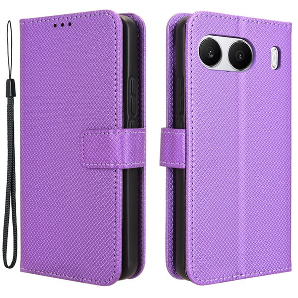 SKALO OnePlus Nord 4 Premium Mini Rhombus Wallet Flip Cover - Lilla