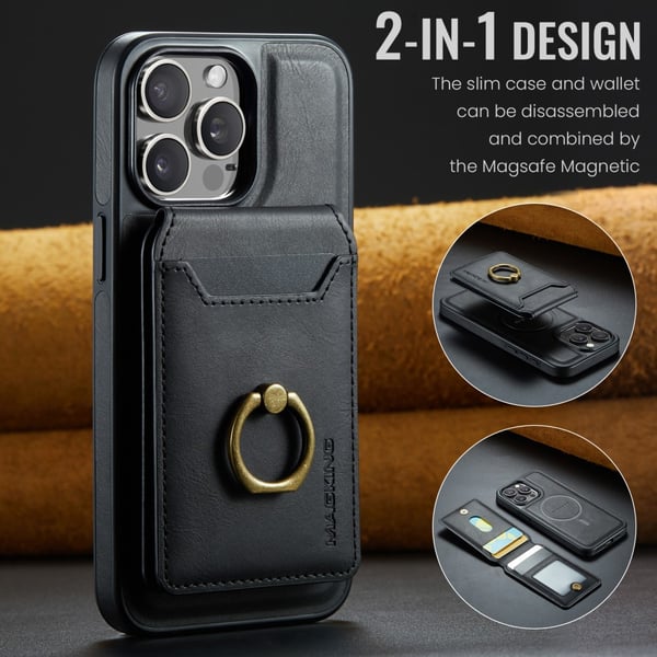 MAGKING iPhone 16 Pro Max K1 Series Magnetisk Cover+Pungetui - Sort
