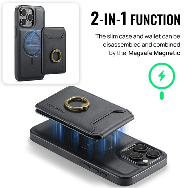 MAGKING iPhone 16 Pro Max K1 Series Magnetisk Cover+Pungetui - Sort