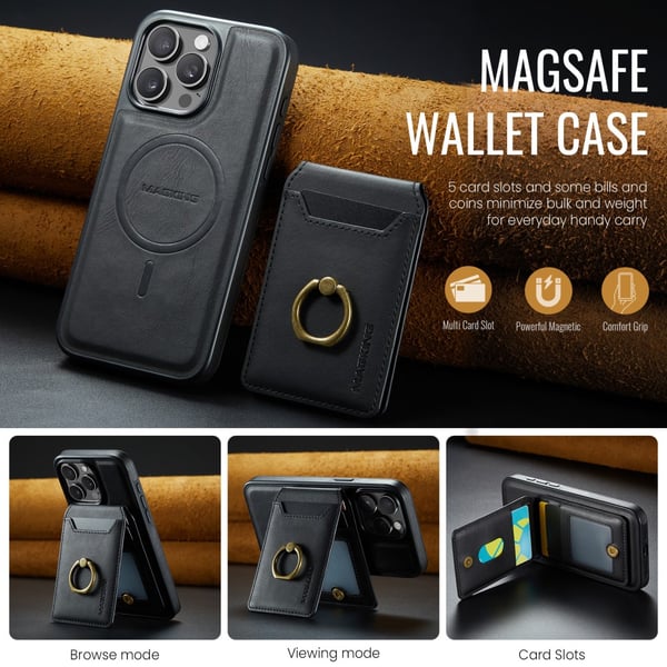 MAGKING iPhone 16 Pro Max K1 Series Magnetisk Cover+Pungetui - Sort