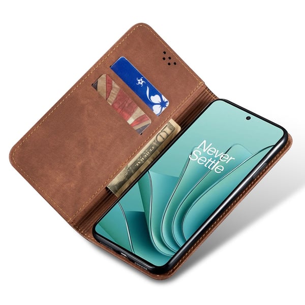 SKALO OnePlus Nord 4 Jeans Flip Cover - Brun