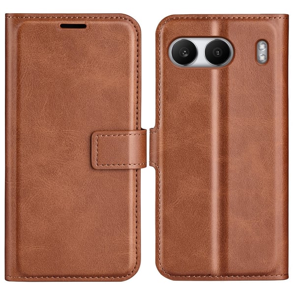 SKALO OnePlus Nord 4 Flip Cover m. pung i PU-læder - Brun