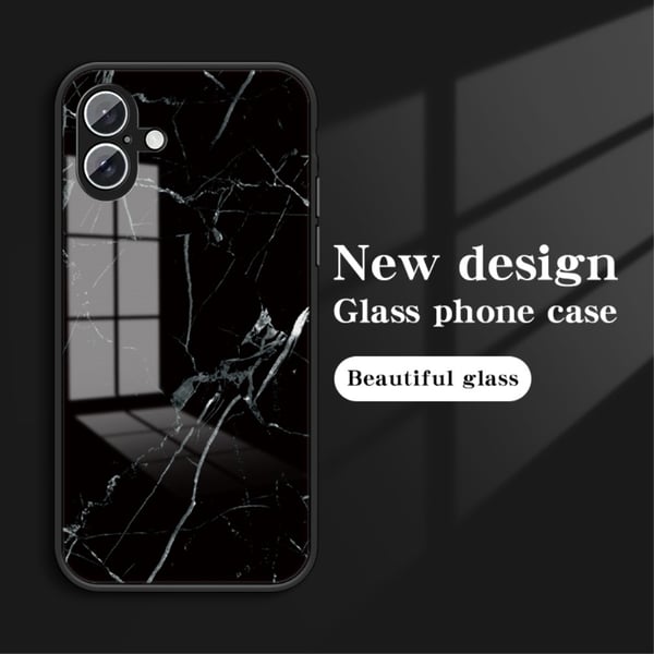 SKALO iPhone 16 Plus Marmor hærdet glas TPU Cover - #1