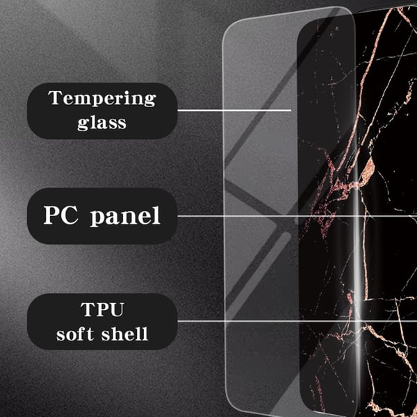 SKALO iPhone 16 Plus Marmor hærdet glas TPU Cover - #3