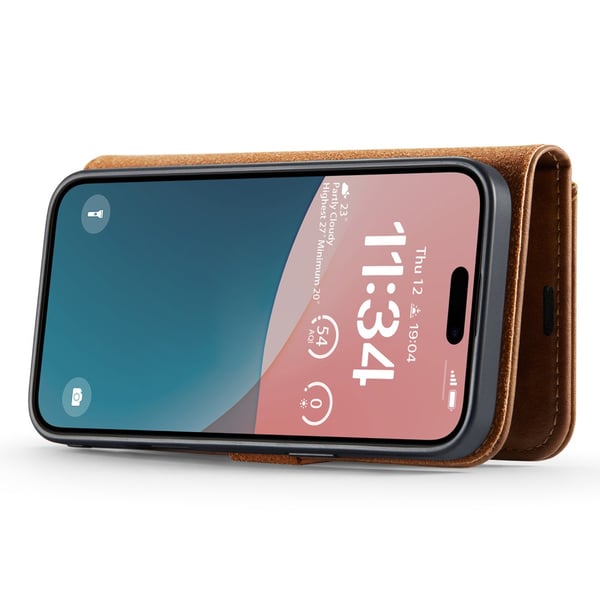 DG MING iPhone 16 Plus 2-i-1 Magnet Pungetui - Brun