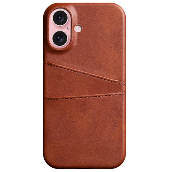 SKALO iPhone 16 Plus PU-læder Kortholder Cover - Brun