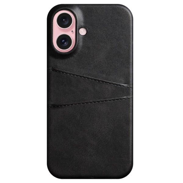 SKALO iPhone 16 Plus PU-læder Kortholder Cover - Sort