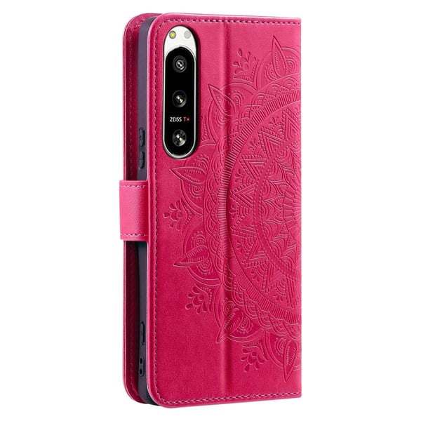 SKALO Sony Xperia 5 IV 5G Mandala Flip Cover - Cerise