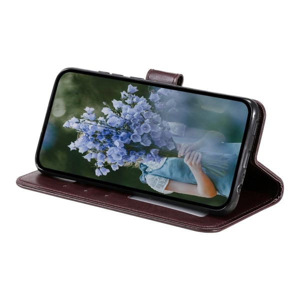 SKALO Samsung A14 4G/5G Mandala Flip Cover - Brun